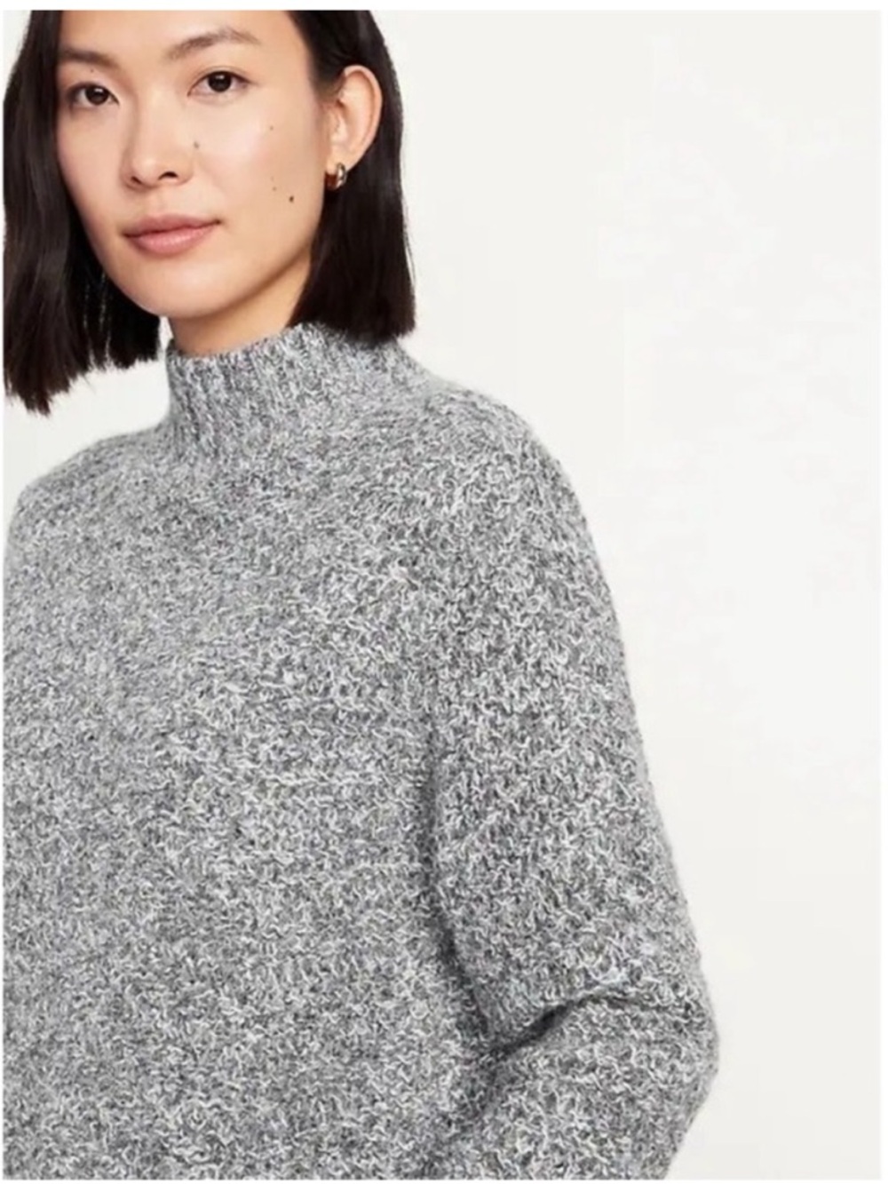 Old Navy Gray Marled Turtleneck Sweater Size M
